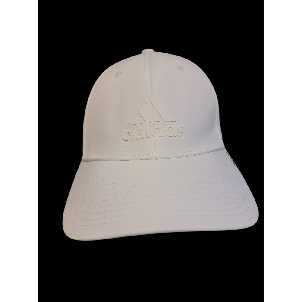 Adidas Aeroready Baseball Cap White On White S/M Fitted Breathable Sports Hat